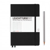 Записная книжка блокнот Leuchtturm A5 (145 x 210 мм) в линию, черная