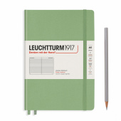 Записная книжка блокнот в мягкой обложке Leuchtturm A5 (145 x 210 мм) Muted Colours в линию, зеленый