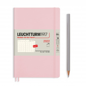 Ежемесячник 2022 B6+ Leuchtturm на 16 мес. в гибкой обложке, пастельный розовый