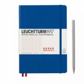 Записная книжка блокнот Leuchtturm Red Dots A5 (145 x 210 мм) в точку, королевский синий