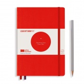 Записная книжка блокнот Leuchtturm A5 (145 x 210 мм) в точку, лимитированная серия Bauhaus 100, красная