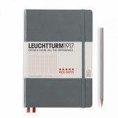 Записная книжка блокнот Leuchtturm Red Dots A5 (145 x 210 мм) в точку, серая
