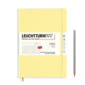 Ежемесячник 2023 на 16 мес. Leuchtturm B5 (178 х 254 мм) с записной книжкой в гибкой обложке, ваниль