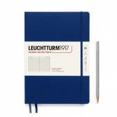Записная книжка блокнот Leuchtturm B5 (178 х 254 мм) в линейку, тёмно-синий