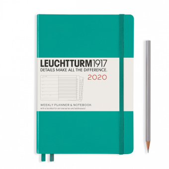 Еженедельник Leuchtturm 2020 А5 с записной книжкой с доп. буклетом, изумрудный