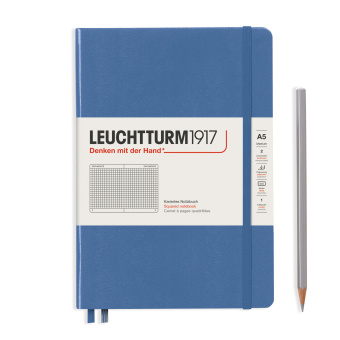 Записная книжка блокнот Leuchtturm A5 (145 x 210 мм) Muted Colours в клетку, голубой