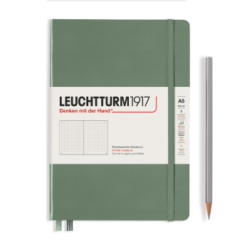 Записная книжка блокнот Leuchtturm A5 (145 x 210 мм) Smooth Colours в точку, олива