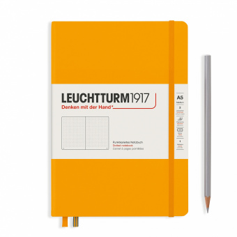 Записная книжка блокнот Leuchtturm A5 (145 x 210 мм) Rising Colours в точку, тёплый жёлтый