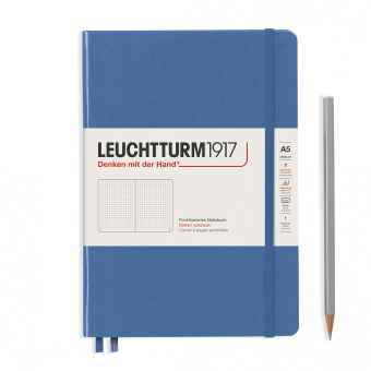Записная книжка блокнот Leuchtturm Medium A5 Muted Colours в точку, голубой
