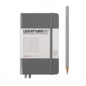 Записная книжка Leuchtturm A6 (в линейку), антрацит