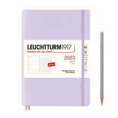 Еженедельник 2023 Leuchtturm А5 в гибкой обложке с записной книжкой, сирень