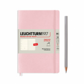 Еженедельник 2022 B6+ Leuchtturm с записной книжкой в гибкой обложке, пастельный розовый