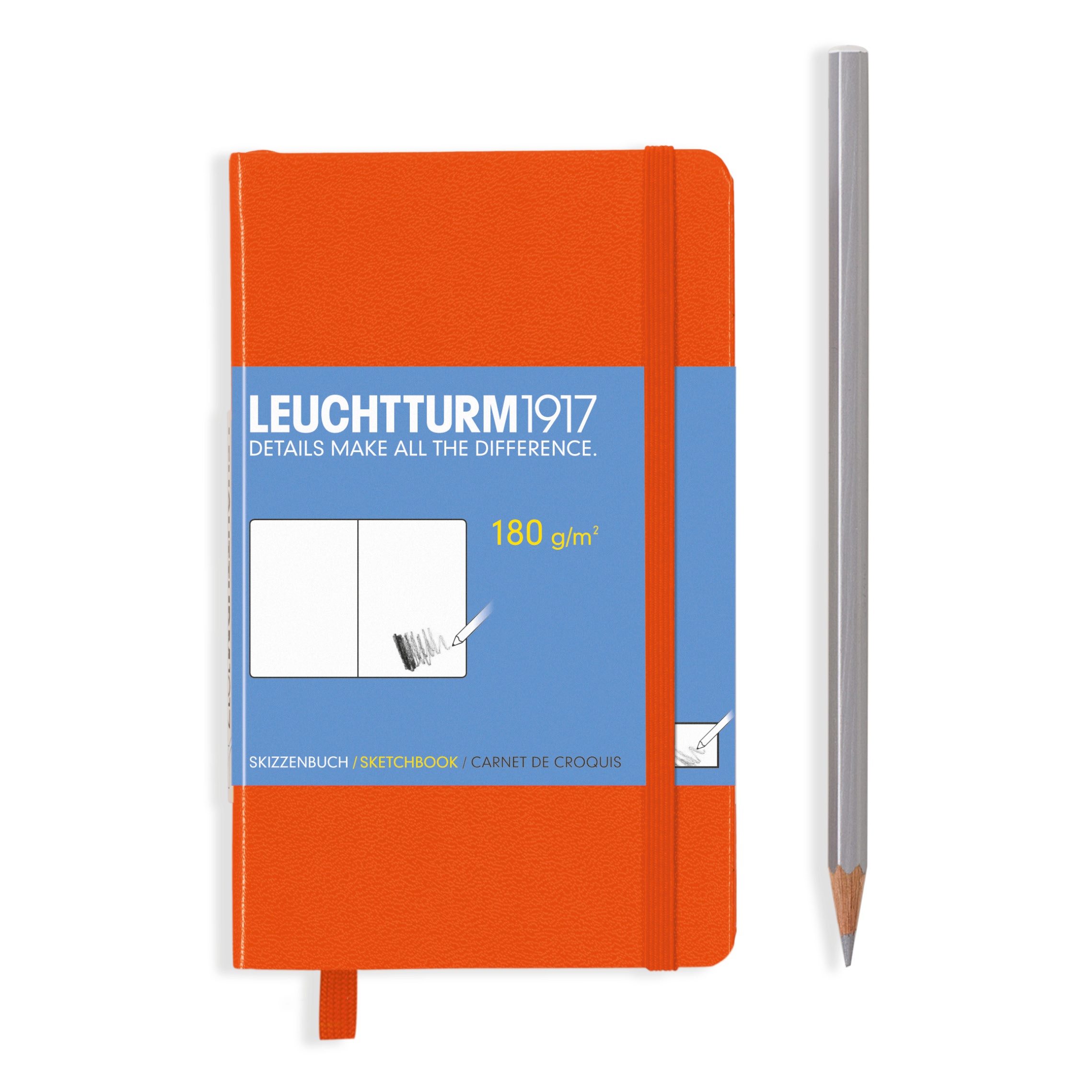 Скетчбук Leuchtturm A6 (для рисунков), оранжевый