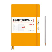 Еженедельник 2023 Leuchtturm А5 в гибкой обложке с записной книжкой, теплый желтый