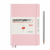 Еженедельник 2021 А5 Leuchtturm1917 + доп. буклет, пудровый
