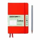 Записная книжка блокнот Leuchtturm Outlines B6+ в точку, сигнальный оранжевый