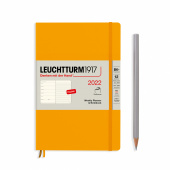 Еженедельник 2022 B6+ Leuchtturm с записной книжкой в гибкой обложке, тёплый жёлтый