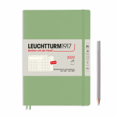 Ежемесячник 2022 B5 Leuchtturm на 16 мес. в гибкой обложке, пастельный зелёный