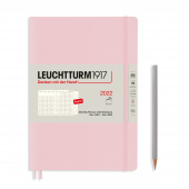 Ежемесячник 2022 B5 Leuchtturm на 16 мес. в гибкой обложке, пастельный розовый