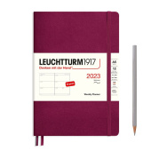 Еженедельник 2023 Leuchtturm А5 в гибкой обложке, винный