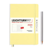Еженедельник 2023 Leuchtturm А5 в гибкой обложке с записной книжкой, ваниль