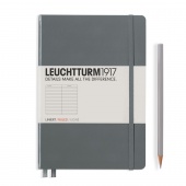 Записная книжка блокнот Leuchtturm A5 (145 x 210 мм) в линию, антрацит