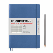 Записная книж. блокнот в мяг.облож. Leuchtturm A5(145 x 210 мм)Muted Colours в клет., голуб