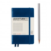 Записная книжка Leuchtturm A6 (в клетку), темно-синяя