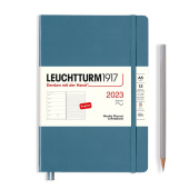 Еженедельник 2023 Leuchtturm А5 в гибкой обложке с записной книжкой, синий камень