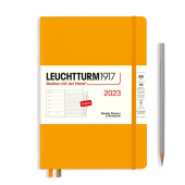Еженедельник 2023 Leuchtturm А5 с записной книжкой + доп. буклет, теплый желтый