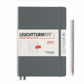 Еженедельник А5 2021 Leuchtturm1917 с записной книжкой + доп. буклет, антрацит