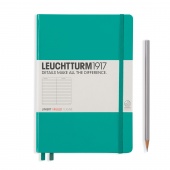 Записная книжка блокнот Leuchtturm A5 (в линейку), изумруд