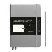 Еженедельник 2023 А5 Leuchtturm с записной книжкой + доп. буклет, серебро