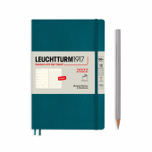Еженедельник 2022 B6+ Leuchtturm с записной книжкой в гибкой обложке, океан