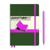 Записная книжка блокнот Leuchtturm Bicolore А5 (в линейку), хаки-розовая