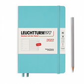 Еженедельник 2022 А5 Leuchtturm с записной книжкой + доп. буклет, аквамарин