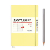 Еженедельник 2023 Leuchtturm B6+ в гибкой обложке с записной книжкой, ваниль