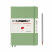 Еженедельник 2022 А5 Leuchtturm + доп. буклет, пастельный зелёный