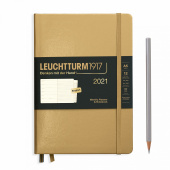 Еженедельник 2021 А5 Leuchtturm1917 с записной книжкой + доп. буклет, золотой