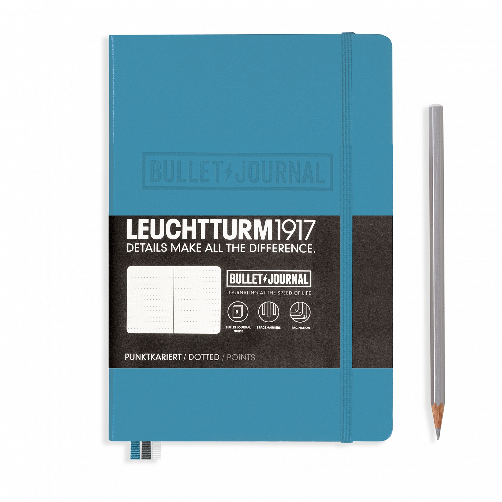 Записная книжка блокнот Bullet Journal Leuchtturm A5 (в точку), нордический синий