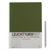 Записная книжка тетрадь Leuchtturm Jottbook А4 (в линейку), хаки