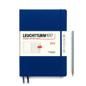 Еженедельник 2023 Leuchtturm B5 с записной книжкой + доп. буклет, темно-синий