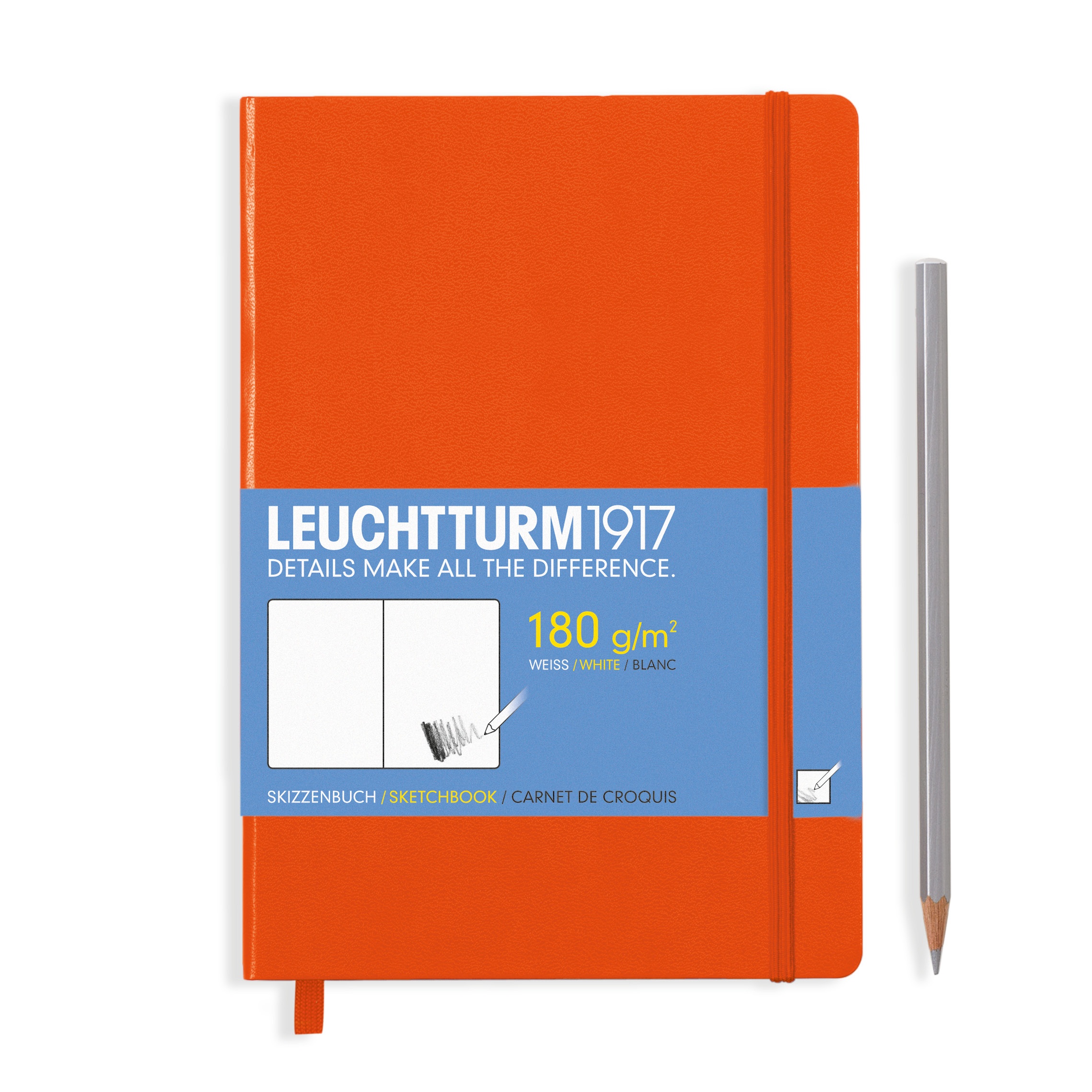 Скетчбук Leuchtturm A5 (для рисунков), оранжевый
