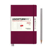 Еженедельник 2023 Leuchtturm B6+ в гибкой обложке с записной книжкой, винный