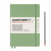 Записная книжка блокнот Leuchtturm Medium A5 Muted Colours в клетку, зеленый