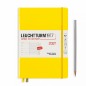 Еженедельник 2021 А5 Leuchtturm1917 с записной книжкой + доп. буклет, желтый