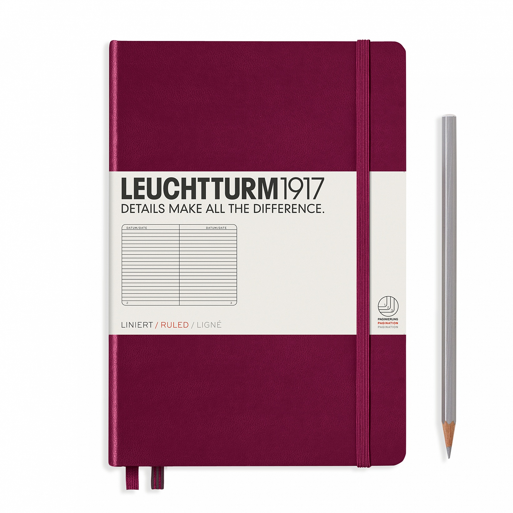Записная книжка блокнот Leuchtturm A5 (в линейку), винный