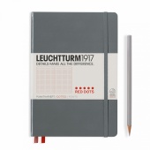 Записная книжка блокнот Leuchtturm Red Dots A5 (в точку), серая