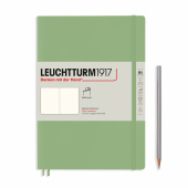 Записная книж. блокнот в мяг.облож. Leuchtturm B5(178 х 254 мм)нелинованная, паст.зел.