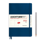 Еженедельник 2023 Leuchtturm А5 в гибкой обложке, темно-синий